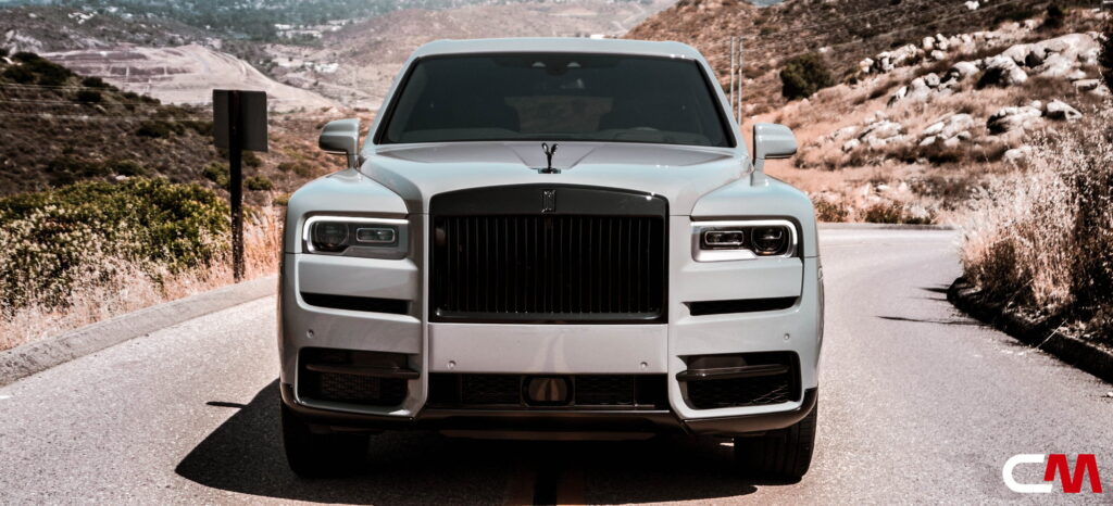 2020 Rolls-Royce Cullinan with a full gloss black chrome delete and black wheels by California Motorsports