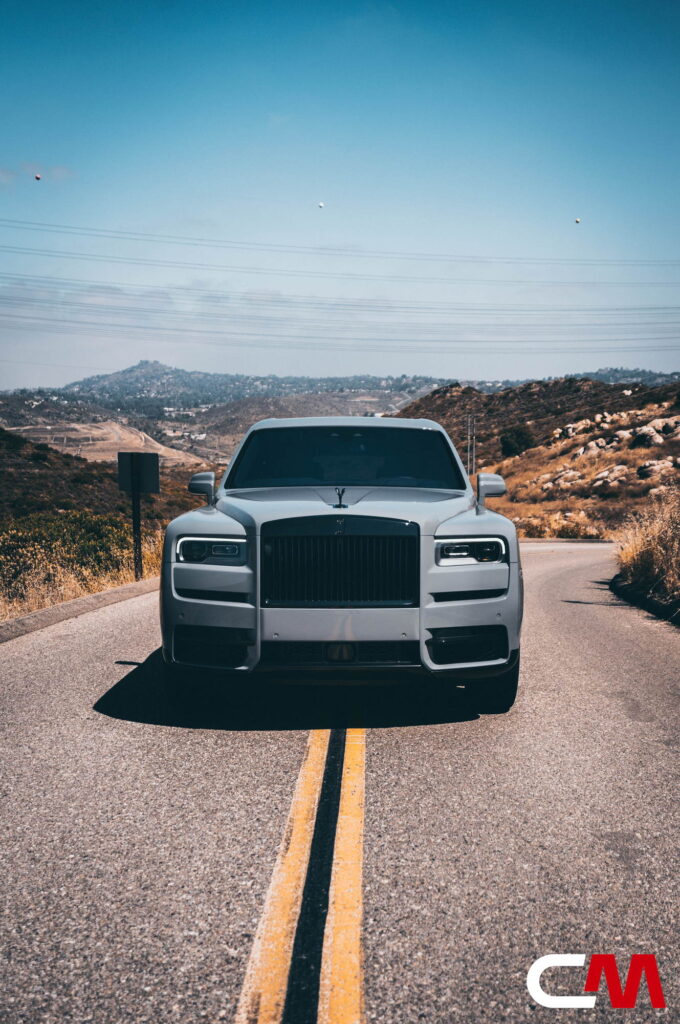 2020 Rolls-Royce Cullinan with a full gloss black chrome delete and black wheels by California Motorsports