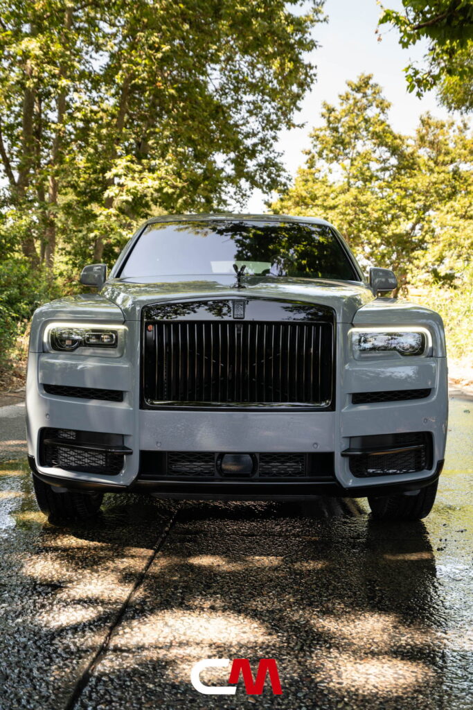 2020 Rolls-Royce Cullinan with a full gloss black chrome delete and black wheels by California Motorsports