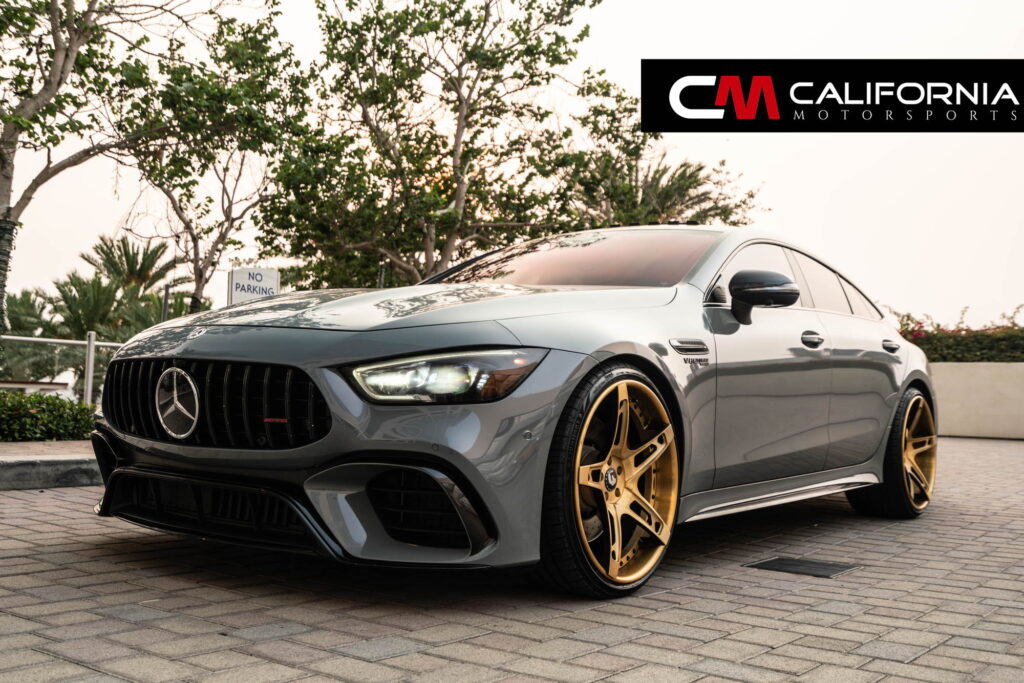 Mercedes-AMG GT 63 4-Door Coupe on gold Forgiato forged wheels fitted by California Motorsports