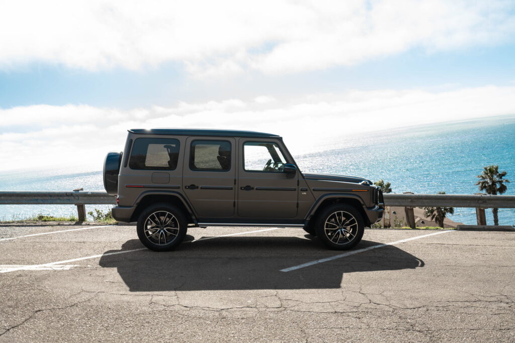 Mercedes-Benz G-Wagon in a matte silver gray color-change wrap by California Motorsports, El Cajon