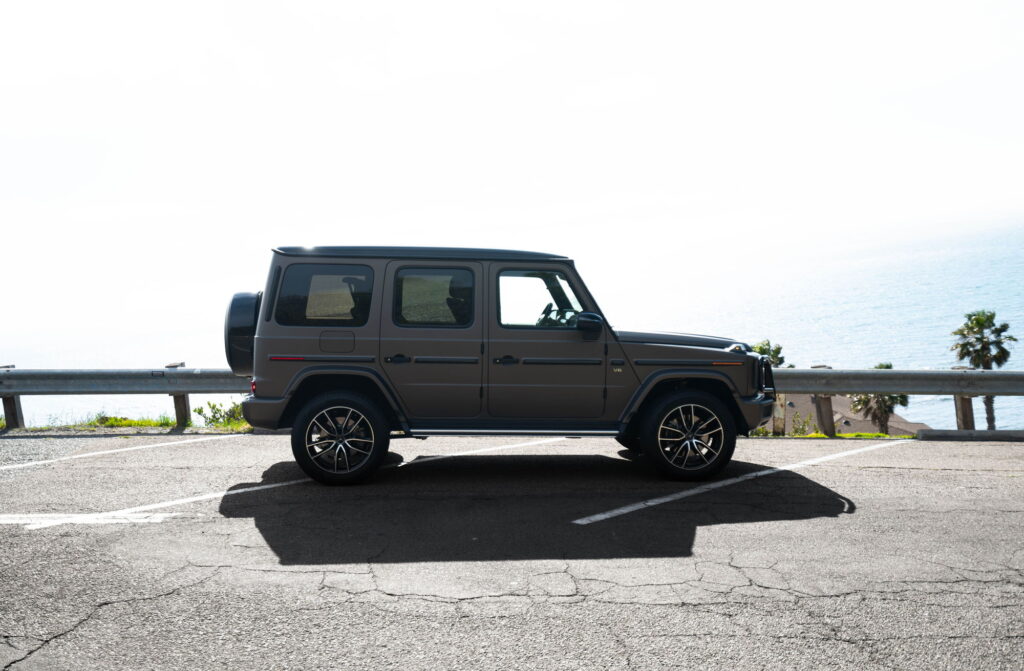 Mercedes-Benz G-Wagon in a matte silver gray color-change wrap by California Motorsports, El Cajon