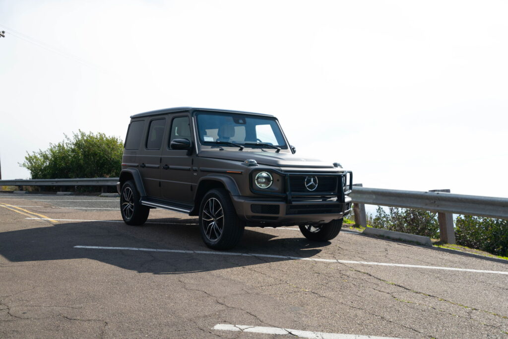 Mercedes-Benz G-Wagon in a matte silver gray color-change wrap by California Motorsports, El Cajon
