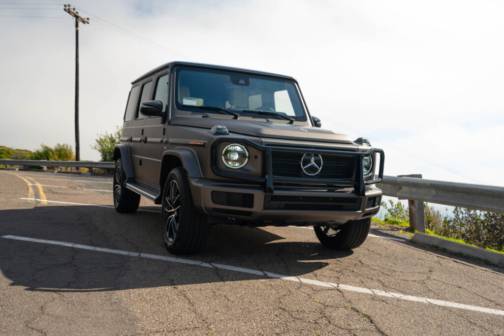 Mercedes-Benz G-Wagon in a matte silver gray color-change wrap by California Motorsports, El Cajon