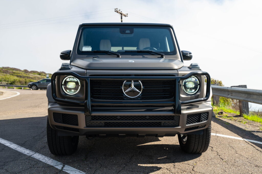 Mercedes-Benz G-Wagon in a matte silver gray color-change wrap by California Motorsports, El Cajon
