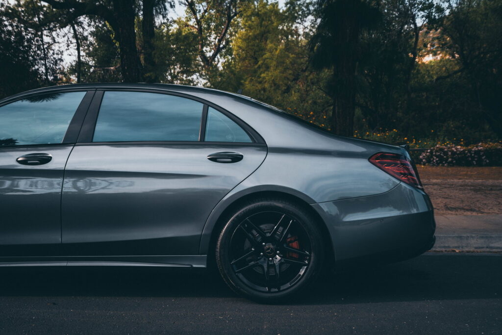 Mercedes-Benz S560 with a full gloss black chrome delete and black wheels by California Motorsports