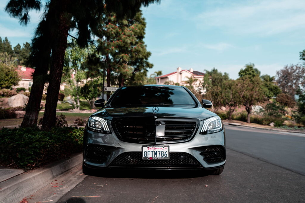 Mercedes-Benz S560 with a full gloss black chrome delete and black wheels by California Motorsports