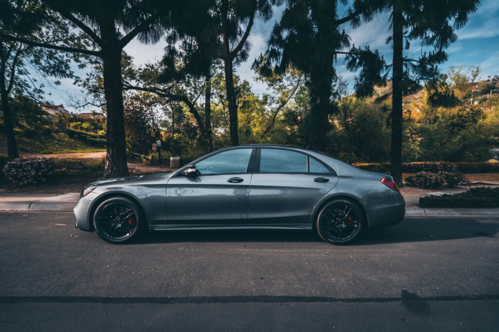 Mercedes-Benz S560 with a full gloss black chrome delete and black wheels by California Motorsports