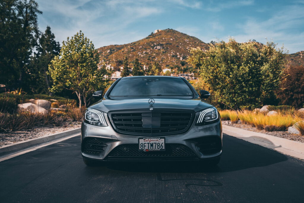Mercedes-Benz S560 with a full gloss black chrome delete and black wheels by California Motorsports