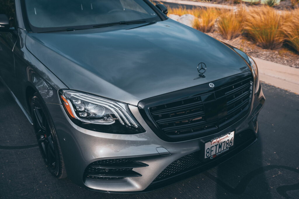 Mercedes-Benz S560 with a full gloss black chrome delete and black wheels by California Motorsports