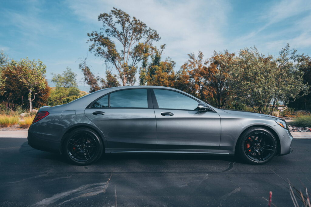 Mercedes-Benz S560 with a full gloss black chrome delete and black wheels by California Motorsports