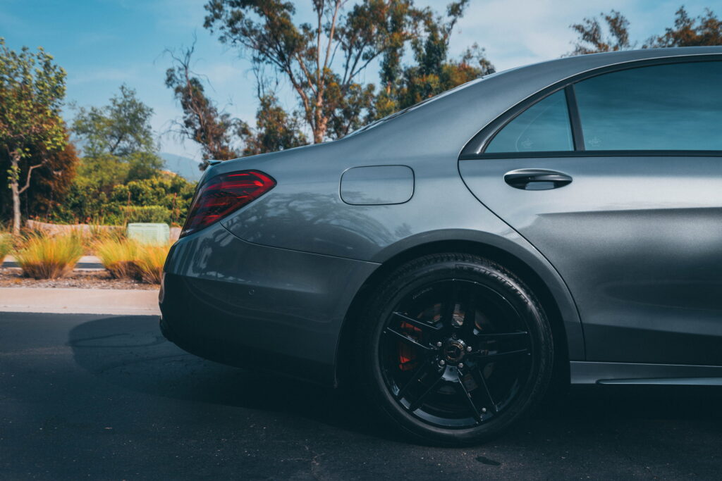 Mercedes-Benz S560 with a full gloss black chrome delete and black wheels by California Motorsports