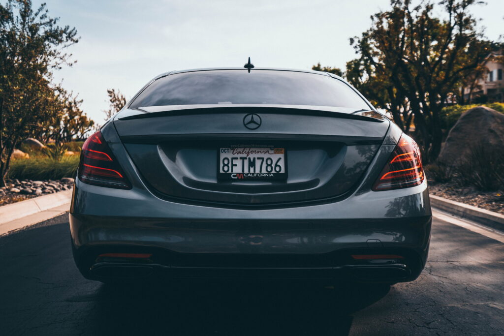 Mercedes-Benz S560 with a full gloss black chrome delete and black wheels by California Motorsports